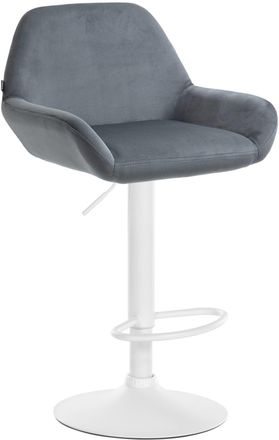 Clp Taburete de bar regulable y giratorio en Terciopelo Gris oscuro