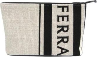 Ferragamo Pre-owned Cotton clutches - unisex - Vintage Clutch - Beige - ONE Size - Katoen - Vintage