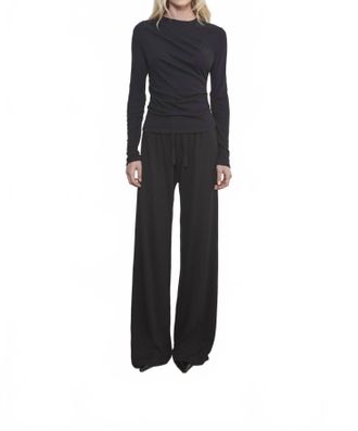 Enza Costa Cashmere Drawcord Pant In Black