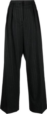 Róhe Wide Leg Pinstripe Trousers