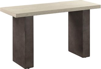 Armen Living Abbey Concrete And Grey Oak Wood Console Table