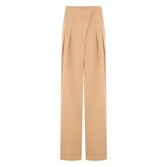 Veronica Beard Wide Trousers, female, Beige, Size: XL Heron Wide-Leg Pant