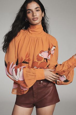 Farm Rio x Anthropologie Puff-Sleeve Blouse