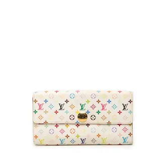 Louis Vuitton Blanc White Pvc Leather Long Wallet (Bi-Fold) (Pre-Owned)