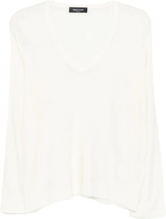 Fabiana Filippi T-shirt con scollo a V a maniche lunghe - Toni neutri