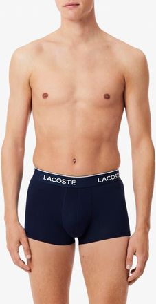 Lacoste Core Essentials Assorted 3-Pack Stretch Cotton Boxer Briefs in Navy Blue/Green-Red-Navy at Nordstrom, Size Xx-Large