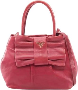 Prada Pre-owned Vintage Handbag - Dames - Vintage Handtas - Rood - ONE Size - Leer - Vintage