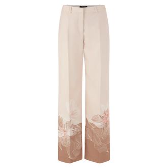 Marc Cain Wukari Wijde Broek - Dames - Broeken - Beige - Maat: M Poliester
