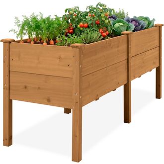 Best Choice Products 72 x 24 x 30 Raised Garden Bed, Extra Deep 16 Depth, Elevated Wood Planter Stand