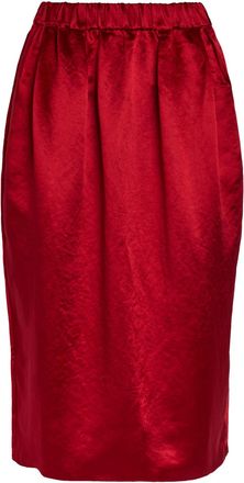 Maria McManus Satin Midi Tulip Skirt - Red - S (UK8-10 / S)
