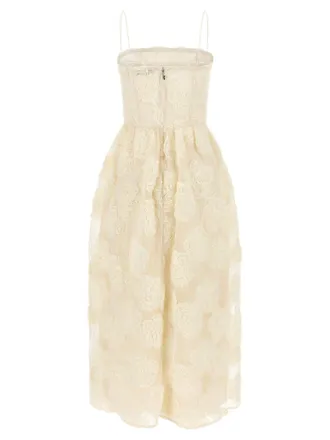 Rotate Floral Mesh Dress - Cream