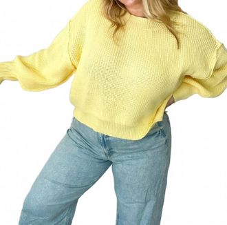 Le Lis Blanc Deux Golden Hour Mock Neck Sweater In Yellow