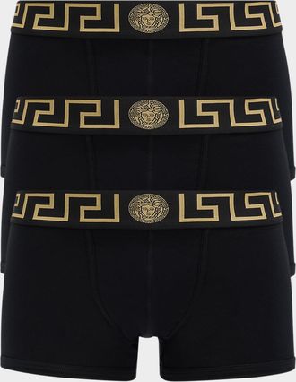 Versace Men & apos;s 3-Pack Low Rise Greca Trunk