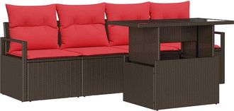vidaXL Conjunto De Sof&aacute; De Jard&iacute;n 5 Uds. 4-n&uacute;mero De Plazas Vidaxl