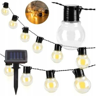 OEM Guirnalda Solar De 10 Bolas De Luz Led Para Jard&iacute;n, Balc&oacute;n, Terraza Y Exteriores