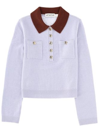 Self Portrait Jersey With Contrasting Collar