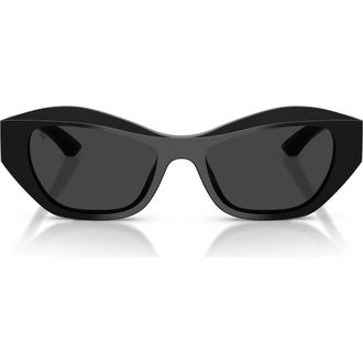 Ferrari 53mm Polarized Cat Eye Sunglasses in Black Shiny /Polar Black at Nordstrom