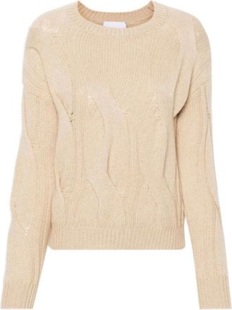 Kujten Kujten, Truien & Vesten, Dames, Beige, M, Beige Cashmere Crew Neck Sweater
