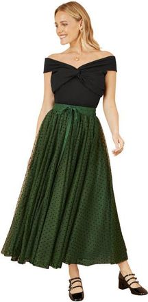 Yumi Mesh Heart Print Tulle Skirt in Green at Nordstrom, Size 4