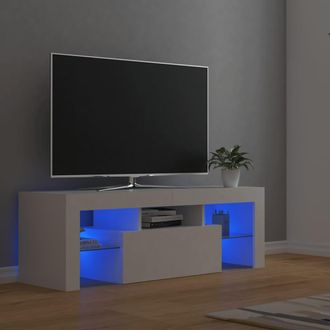 vidaXL Vidaxl - Mueble Para Tv Con Luces Led Blanco 120x35x40 Cm