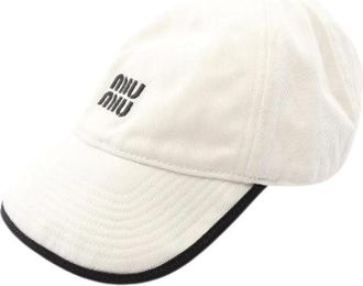 Miu Miu Cappellino in cotone Pre-owned - - Pre-owned - Donna - Bianco - ONE SIZE