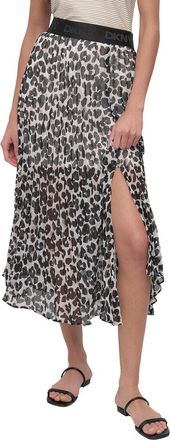 DKNY Dkny Asymmetrical Print Chiffon Midi Skirt