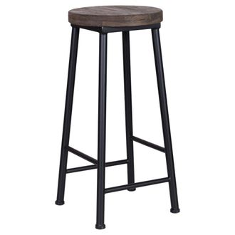 Wanderlust Deco Taburete de madera y metal 31x31x66h cm