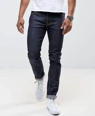 Nudie Jeans Co - Thin Finn - Jeans slim in denim biologico Dry-Blu