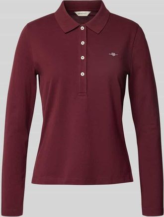 GANT Longsleeve mit Umlegekragen in Bordeaux, Größe XXL