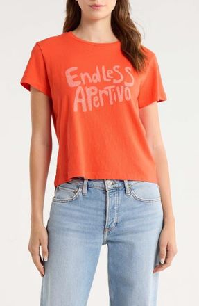 Re/Done Endless Apertivo Graphic Cotton T-Shirt in Aperol at Nordstrom, Size Medium
