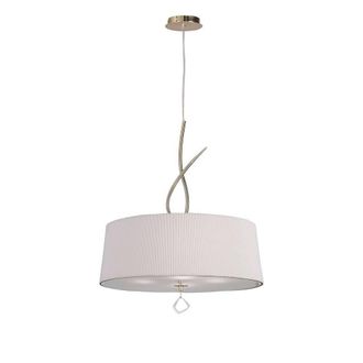 Netlighting Mara Pendant 4 Light E27 Round French Gold With Ivory White Shade
