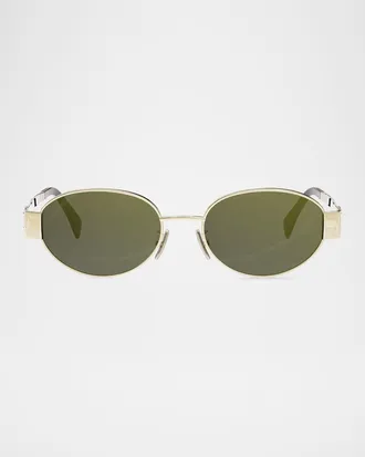 Celine Men & apos;s Triomphe Metal Oval Sunglasses