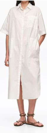 Bimba & Lola Cotton Embroidered Shirt Dress in White at Nordstrom, Size Xx-Small Eu