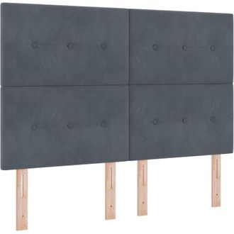 vidaXL Vidaxl - Cama Tipo Box Spring Gris Oscuro 140 X 190 Cm Terciopelo