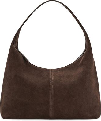 Mango Stitched Suede Shoulder Bag in Brown at Nordstrom