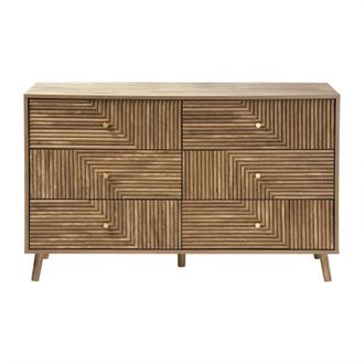 Calicosy C&oacute;moda de 6 cajones con frentes laminados l120 cm - efecto madera