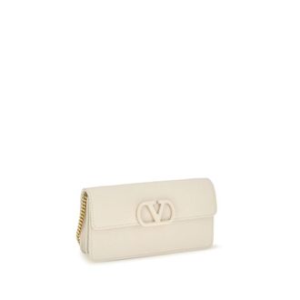 Valentino Garavani Grainy Calfskin VLogo Wallet - Beige
