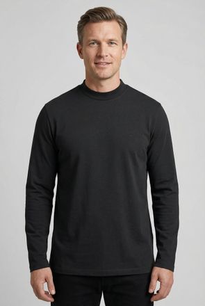 Fynch-Hatton Langarmshirt FYNCH-HATTON, Herren, Gr. 4XL, schwarz, Jersey, Obermaterial: 100% Baumwolle, unifarben, gerade h&uuml;ftbedeckend, Rundhals, Shirts Langarmsh