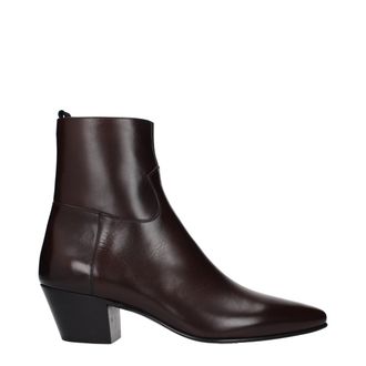 Celine Red Leather Ankle Mens Boots