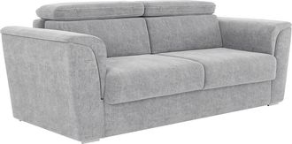 Vente-Unique Divano Letto 4 Posti Express In Tessuto Testurizzato Grigio Chiaro Letto 160 Cm Materasso 14 Cm - Rizora
