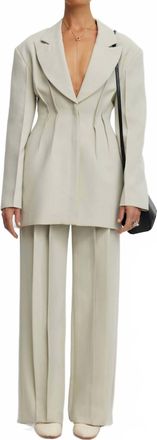 Acler Edrom Cinched-Waist Jacket In Stone