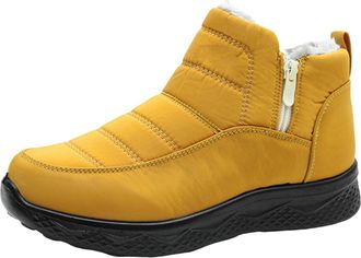 Generic Snow Boots Womens Outdoor Fur Lining Winter Shoes Waterproof Warm Hiking Booties Cold Weather Anti Slip Lightweight Ankle Bootie Ladies Slip On Boots 