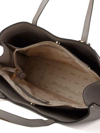 Guess Womens Tote Bag Dark Taupe Polyurethane - Tote-Bags