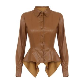 Elisabetta Franchi Dames, Blouses & Shirts, Bruin, Maat: M Poliester