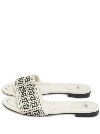 Fendi woven leather sandals - White