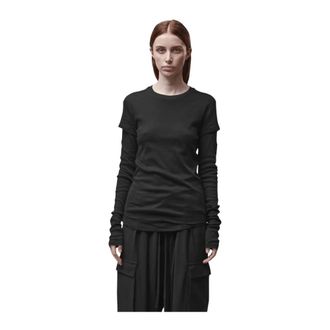 Thom Krom W TS 646 Double Layer Long Sleeve T-Shirt - Dames - Longsleeves - Zwart - XS - Katoen - Tops