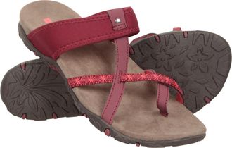 Mountain Warehouse Marbella Womens Sandals - Durable Ladies Footwear, Casual Flip Flops, Lightweight, Easy Care Shoes - For Walking, Beach, Holidays Dark Pink Adult Shoe