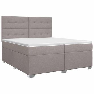 vidaXL Letto Box Spring Con Materasso Tortora 200 X 200 Cm Tessuto Vidaxl