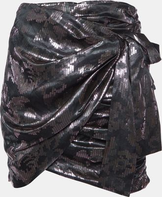 Isabel Marant Metallic Silk Lurex Draped Madly Mini Skirt