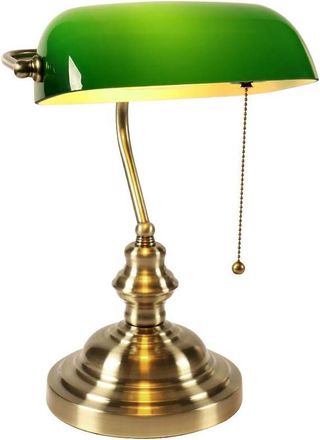 OEM Venta: L&aacute;mpara De Escritorio De Cristal Para Banquero Con Interruptor De Cadena (verde)